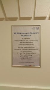Aushang Förderer in der Zentralbibliothek Bremen