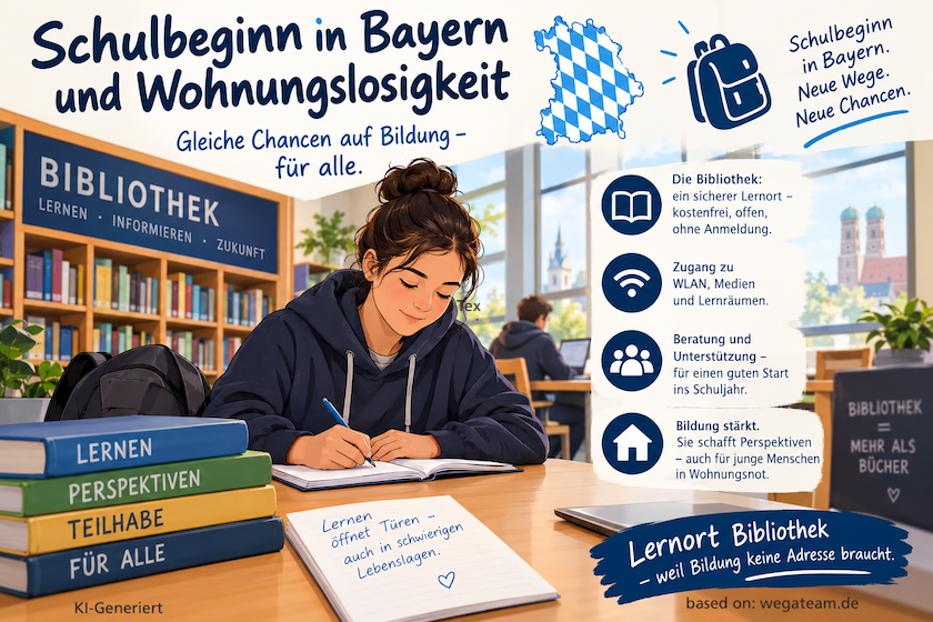 KI-generiert; Schülerin lernt in Bibliothek